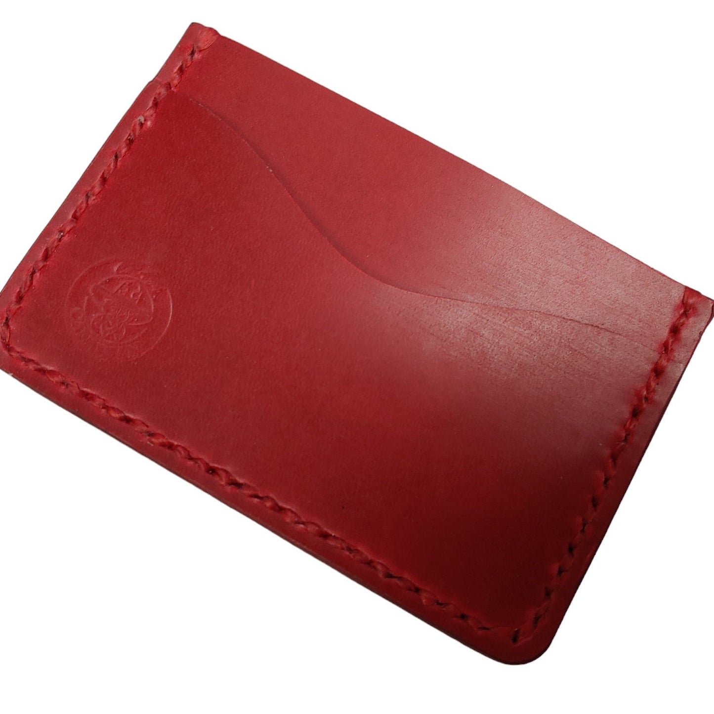 Minimalist Card Wallet - Finished Vegtan Made from Heritage Series waxed cow hide. All hand-cut and stitched. Plain Wallet has 2 card pockets, 1 interior pocket Black, Acorn Brown, Burgundy